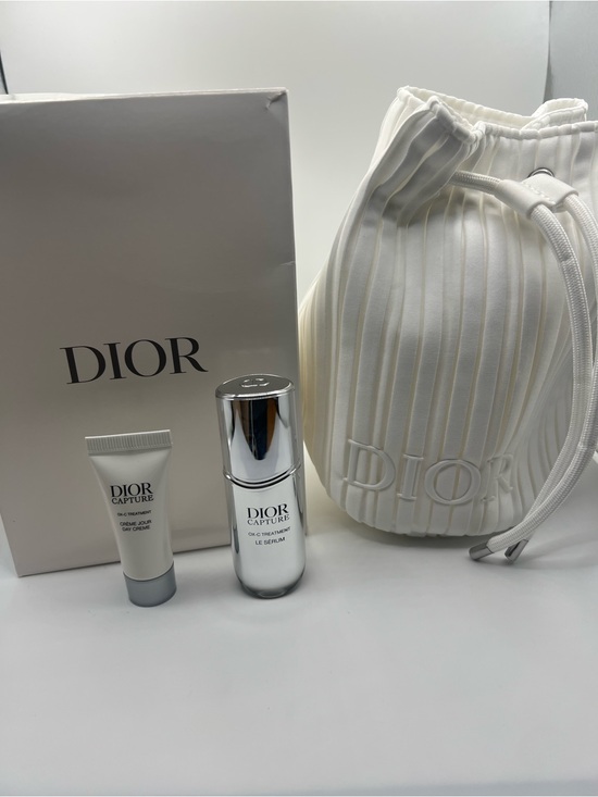 Dior Handbags - Dior Capture Totale Set in White and Silver with Pleated Drawstring Pouch